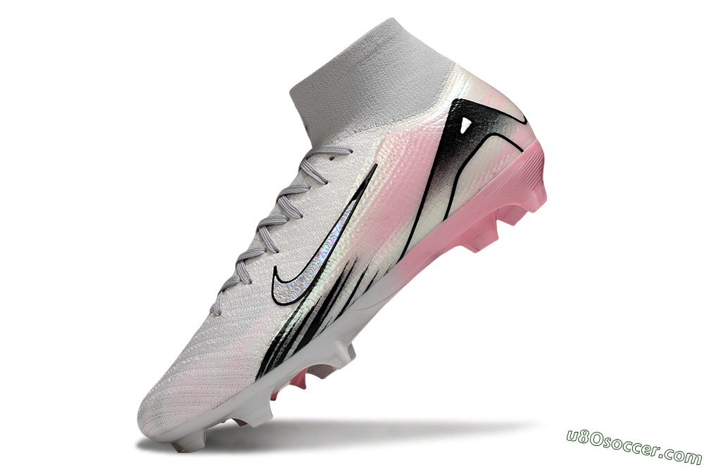 Nike Air Zoom Mercurial Superfly 10 Elite FG Firm Ground Soccer Cleats - White/Pink/Silver 6