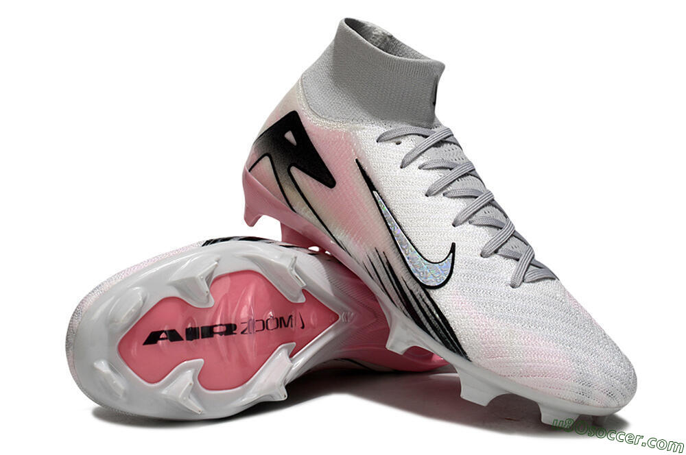 Nike Air Zoom Mercurial Superfly 10 Elite FG Firm Ground Soccer Cleats - White/Pink/Silver 4
