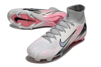 Nike Air Zoom Mercurial Superfly 10 Elite FG Firm Ground Soccer Cleats - White/Pink/Silver