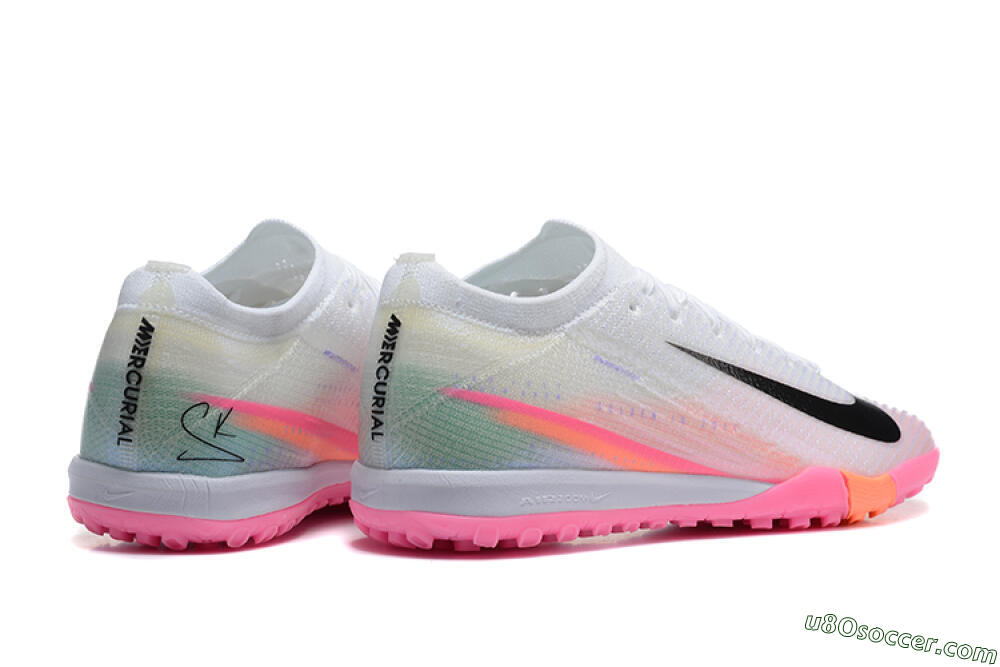 Nike Air Zoom Mercurial Vapor 16 Elite TF Artificial Turf Soccer Shoes - White/Pink/Black 9