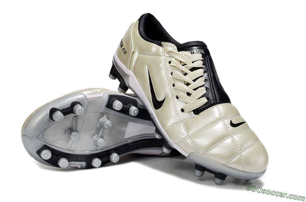 Nike Air Zoom Total 90 III FG Firm Ground Soccer Cleats - Beige/Black/White 4