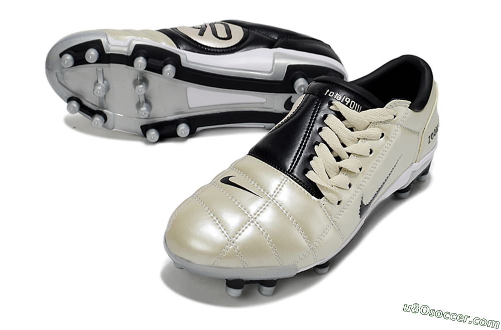 Nike Air Zoom Total 90 III FG Firm Ground Soccer Cleats - Beige/Black/White 3