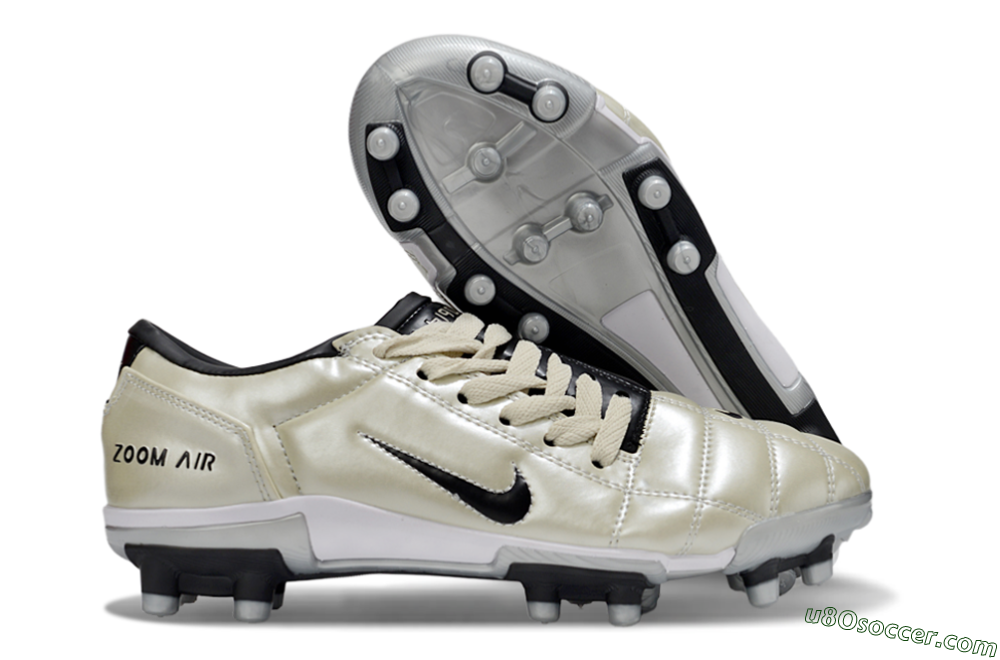 Nike Air Zoom Total 90 III FG Firm Ground Soccer Cleats - Beige/Black/White 1