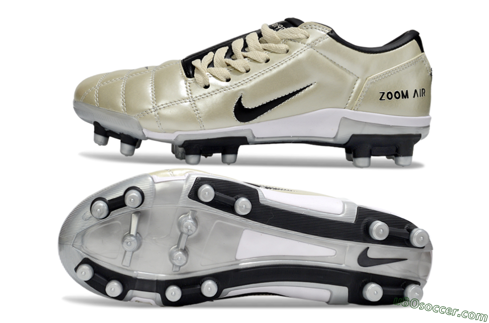 Nike Air Zoom Total 90 III FG Firm Ground Soccer Cleats - Beige/Black/White 0