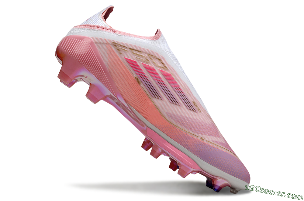 Adidas F50+ Elite Laceless FG Firm Ground Soccer Cleats - Pink/White/Gold 5