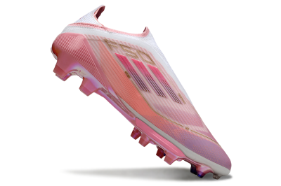 Adidas F50+ Elite Laceless FG Firm Ground Soccer Cleats - Pink/White/Gold