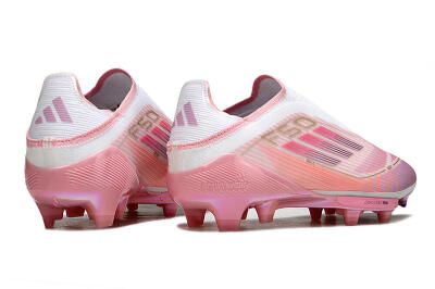 Adidas F50+ Elite Laceless FG Firm Ground Soccer Cleats - Pink/White/Gold