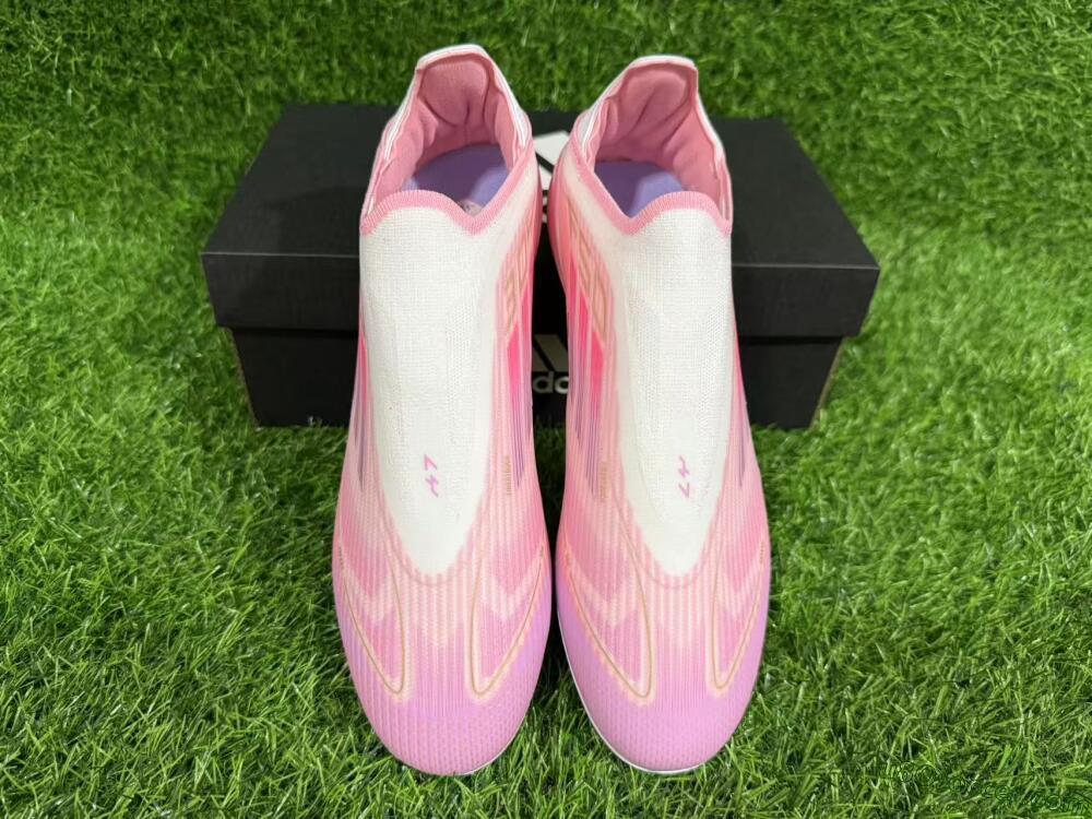 Adidas F50+ Elite Laceless FG Firm Ground Soccer Cleats - Pink/White/Gold