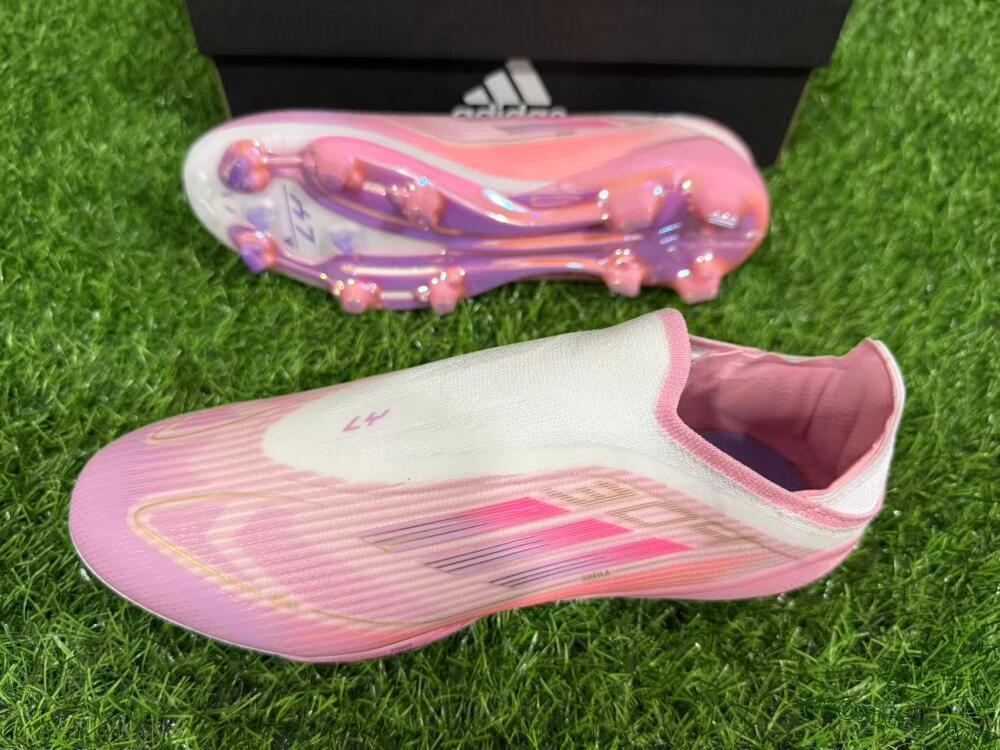 Adidas F50+ Elite Laceless FG Firm Ground Soccer Cleats - Pink/White/Gold