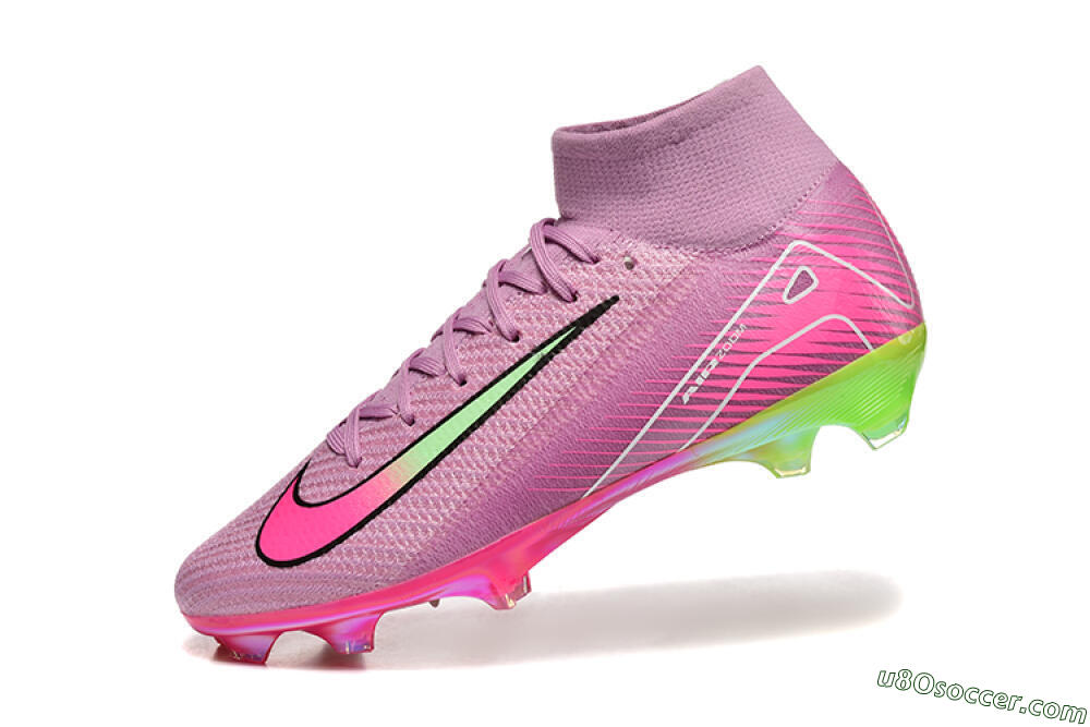 Nike Air Zoom Mercurial Superfly 10 Elite FG Firm Ground Soccer Cleats - Pink/White/Yellow 8