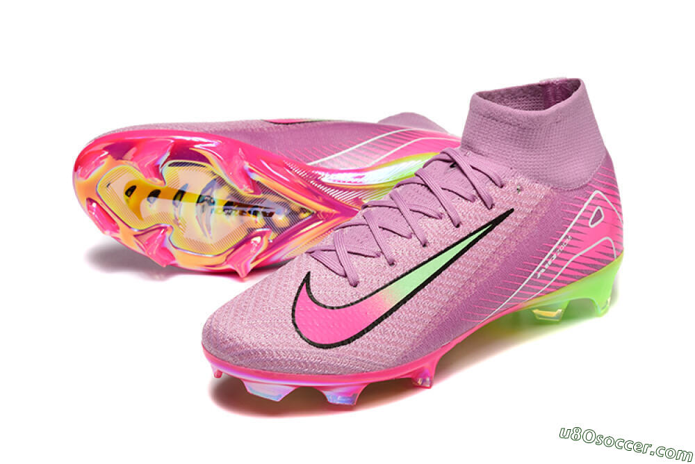 Nike Air Zoom Mercurial Superfly 10 Elite FG Firm Ground Soccer Cleats - Pink/White/Yellow 3
