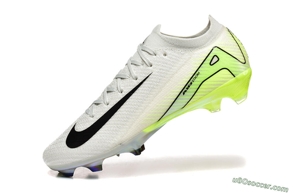 Nike Air Zoom Mercurial Vapor 16 Elite FG Firm Ground Soccer Cleats - White/Black/Yellow 8