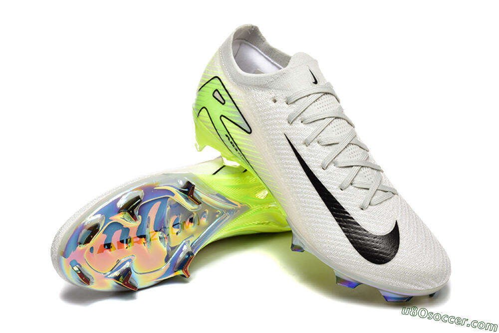 Nike Air Zoom Mercurial Vapor 16 Elite FG Firm Ground Soccer Cleats - White/Black/Yellow 4