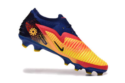 Nike Phantom 6 Low Elite FG Firm Ground Soccer Cleats - Blue/Gold/Red