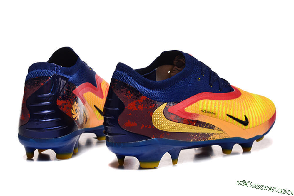 Nike Phantom 6 Low Elite FG Firm Ground Soccer Cleats - Blue/Gold/Red 9