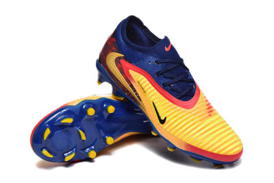 Nike Phantom 6 Low Elite FG Firm Ground Soccer Cleats - Blue/Gold/Red