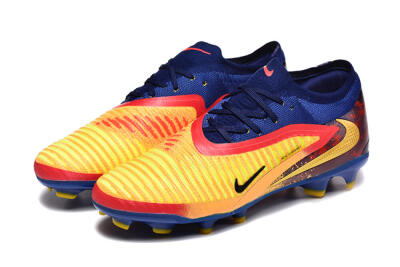 Nike Phantom 6 Low Elite FG Firm Ground Soccer Cleats - Blue/Gold/Red