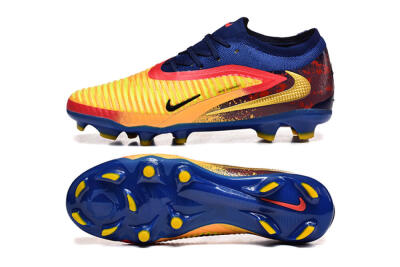 Nike Phantom 6 Low Elite FG Firm Ground Soccer Cleats - Blue/Gold/Red