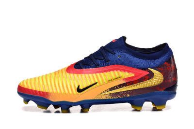 Nike Phantom 6 Low Elite FG Firm Ground Soccer Cleats - Blue/Gold/Red