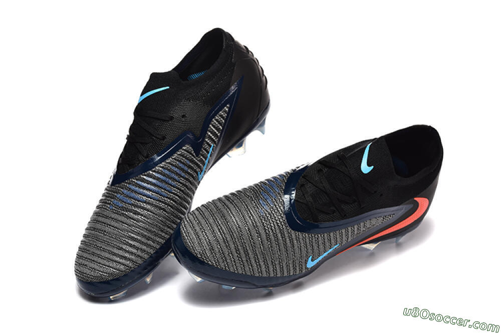 Nike Phantom 6 Low Elite FG Firm Ground Soccer Cleats - Black/Blue/Red 6