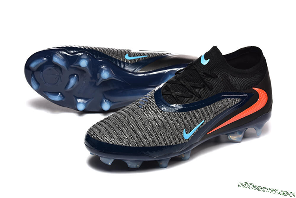 Nike Phantom 6 Low Elite FG Firm Ground Soccer Cleats - Black/Blue/Red 3