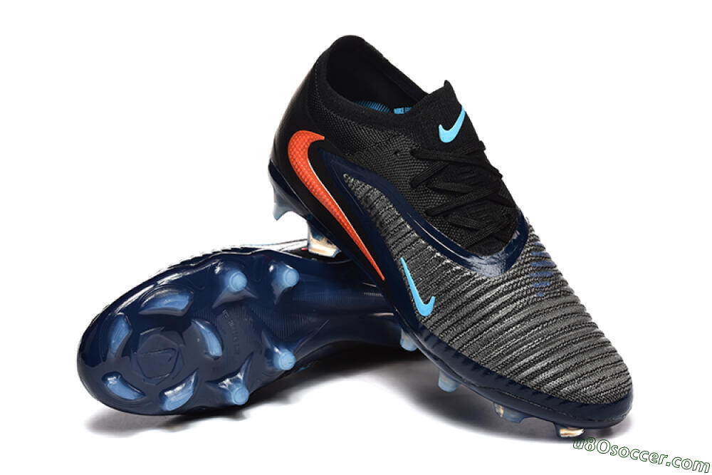 Nike Phantom 6 Low Elite FG Firm Ground Soccer Cleats - Black/Blue/Red 4