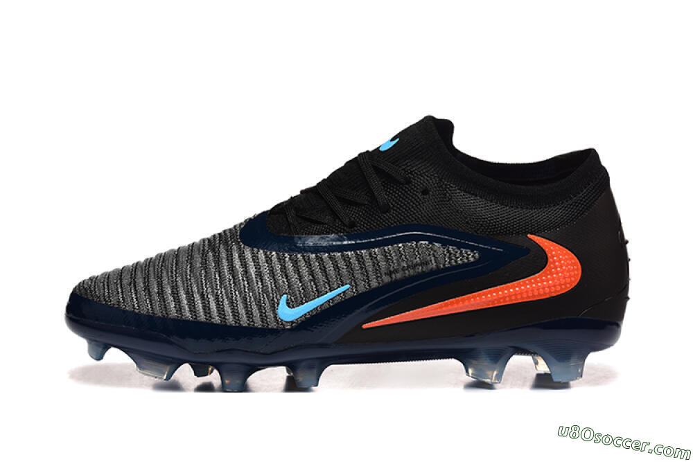 Nike Phantom 6 Low Elite FG Firm Ground Soccer Cleats - Black/Blue/Red 2