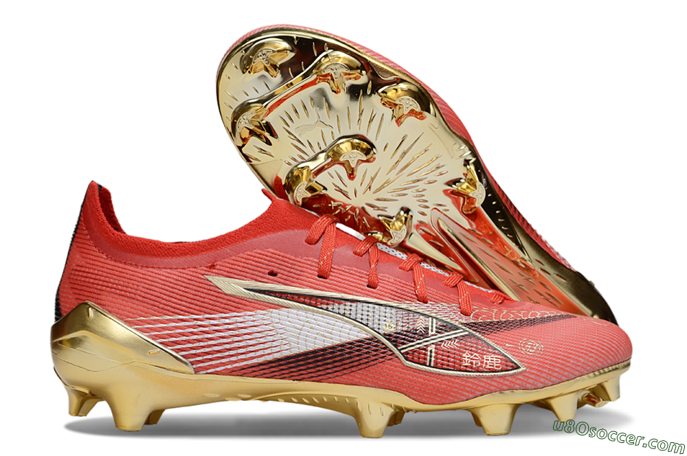 Puma Ultra 5 Ultimate FG Firm Ground Soccer Cleats - Red/White/Gold 1