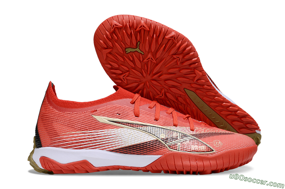 Puma Ultra 5 Ultimate FG Firm Ground Soccer Cleats - Red/White/Gold 1