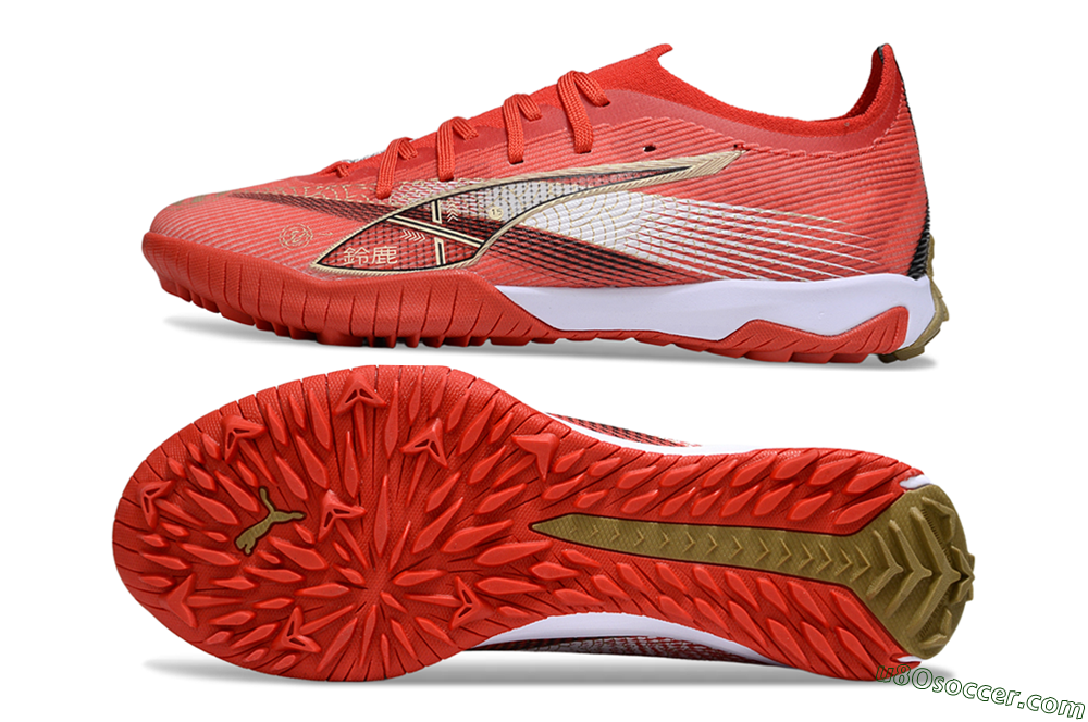 Puma Ultra 5 Ultimate FG Firm Ground Soccer Cleats - Red/White/Gold 0