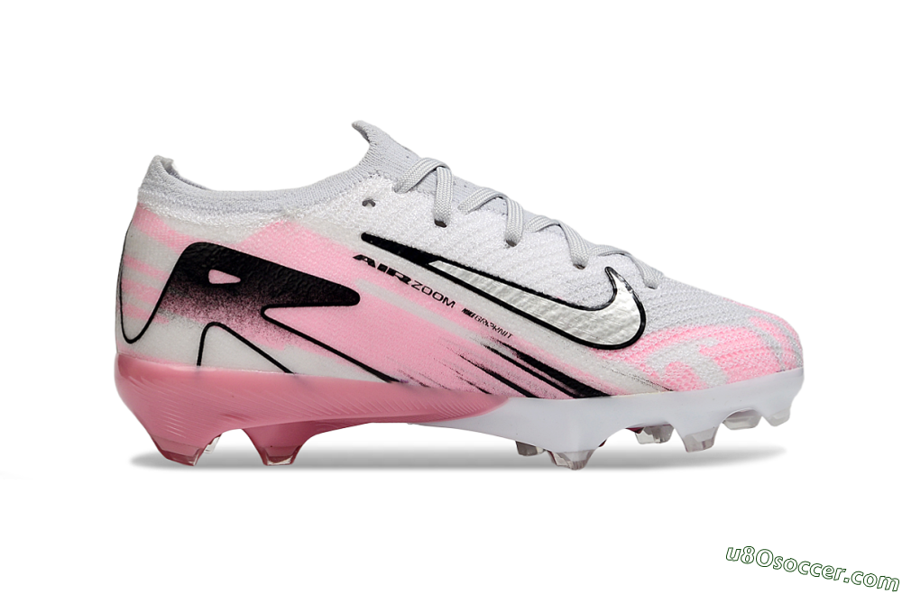 Nike Air Zoom Mercurial Vapor 16 Elite FG Firm Ground Soccer Cleats - Grey/Silver/Pink 6