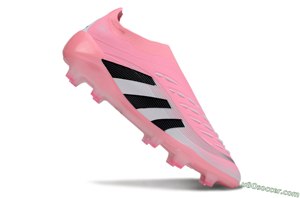 Adidas Predator 25 Elite Laceless FG Firm Ground Soccer Cleats - Pink/Black/White 4