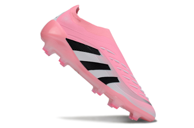 Adidas Predator 25 Elite Laceless FG Firm Ground Soccer Cleats - Pink/Black/White