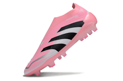 Adidas Predator 25 Elite Laceless FG Firm Ground Soccer Cleats - Pink/Black/White