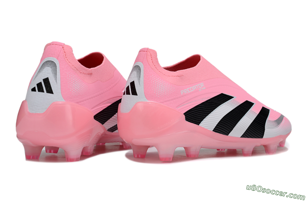 Adidas Predator 25 Elite Laceless FG Firm Ground Soccer Cleats - Pink/Black/White 6