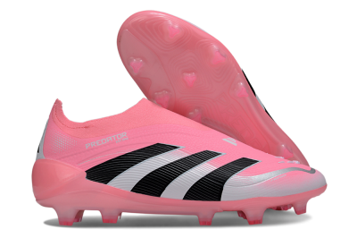 Adidas Predator 25 Elite Laceless FG Firm Ground Soccer Cleats - Pink/Black/White