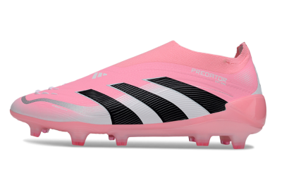 Adidas Predator 25 Elite Laceless FG Firm Ground Soccer Cleats - Pink/Black/White