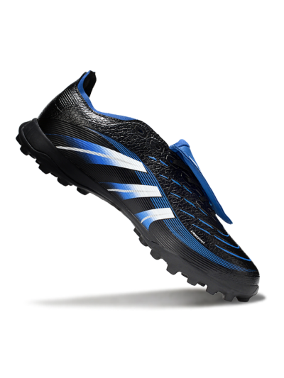 Adidas Predator 25 Elite Foldover Tongue TF Artificial Turf Soccer Shoes - Black/White/Blue