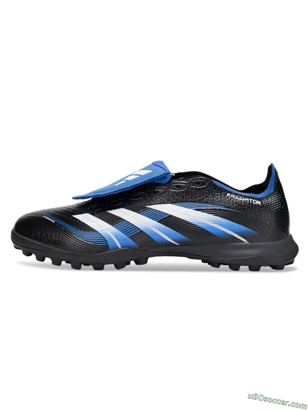 Adidas Predator 25 Elite Foldover Tongue TF Artificial Turf Soccer Shoes - Black/White/Blue 2