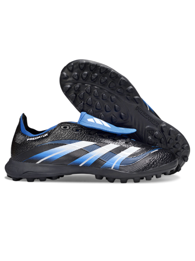 Adidas Predator 25 Elite Foldover Tongue TF Artificial Turf Soccer Shoes - Black/White/Blue