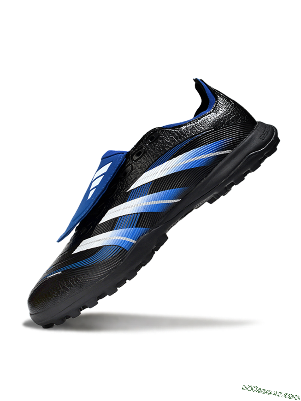 Adidas Predator 25 Elite Foldover Tongue TF Artificial Turf Soccer Shoes - Black/White/Blue 5