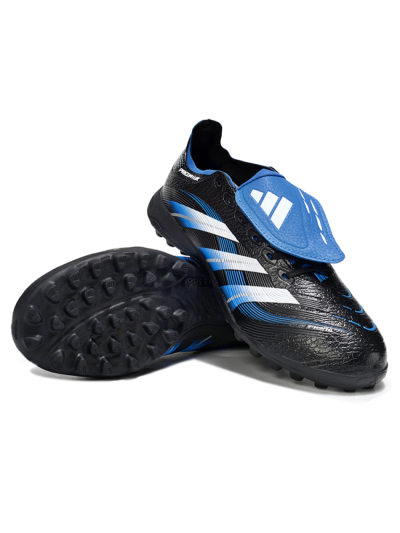 Adidas Predator 25 Elite Foldover Tongue TF Artificial Turf Soccer Shoes - Black/White/Blue