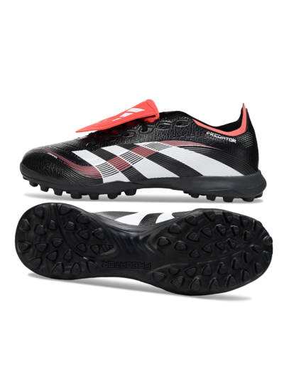 Adidas Predator 25 Elite Foldover Tongue TF Artificial Turf Soccer Shoes - Black/White/Red