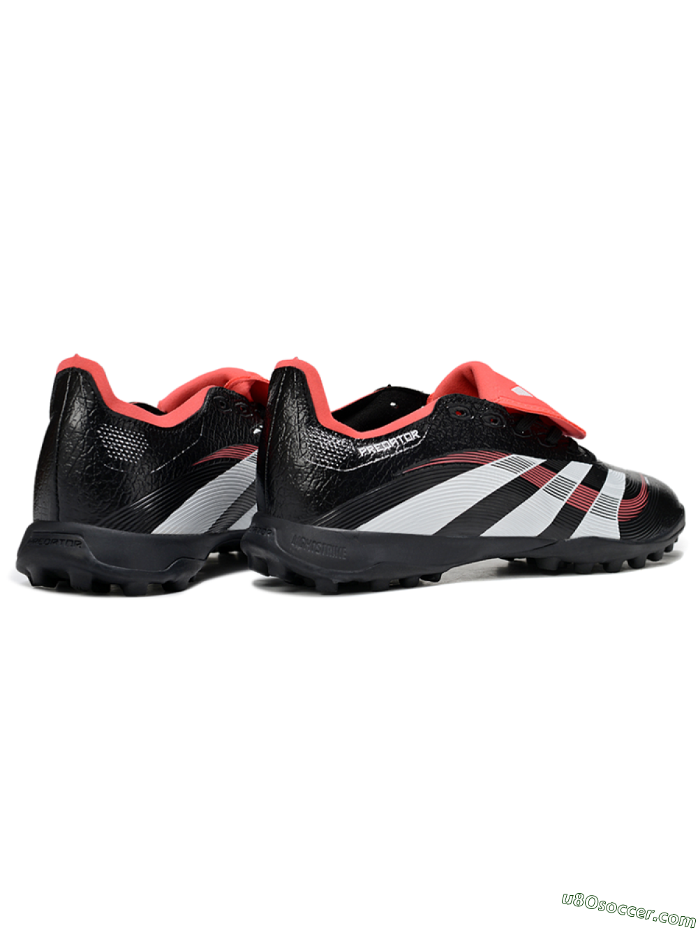 Adidas Predator 25 Elite Foldover Tongue TF Artificial Turf Soccer Shoes - Black/White/Red 6