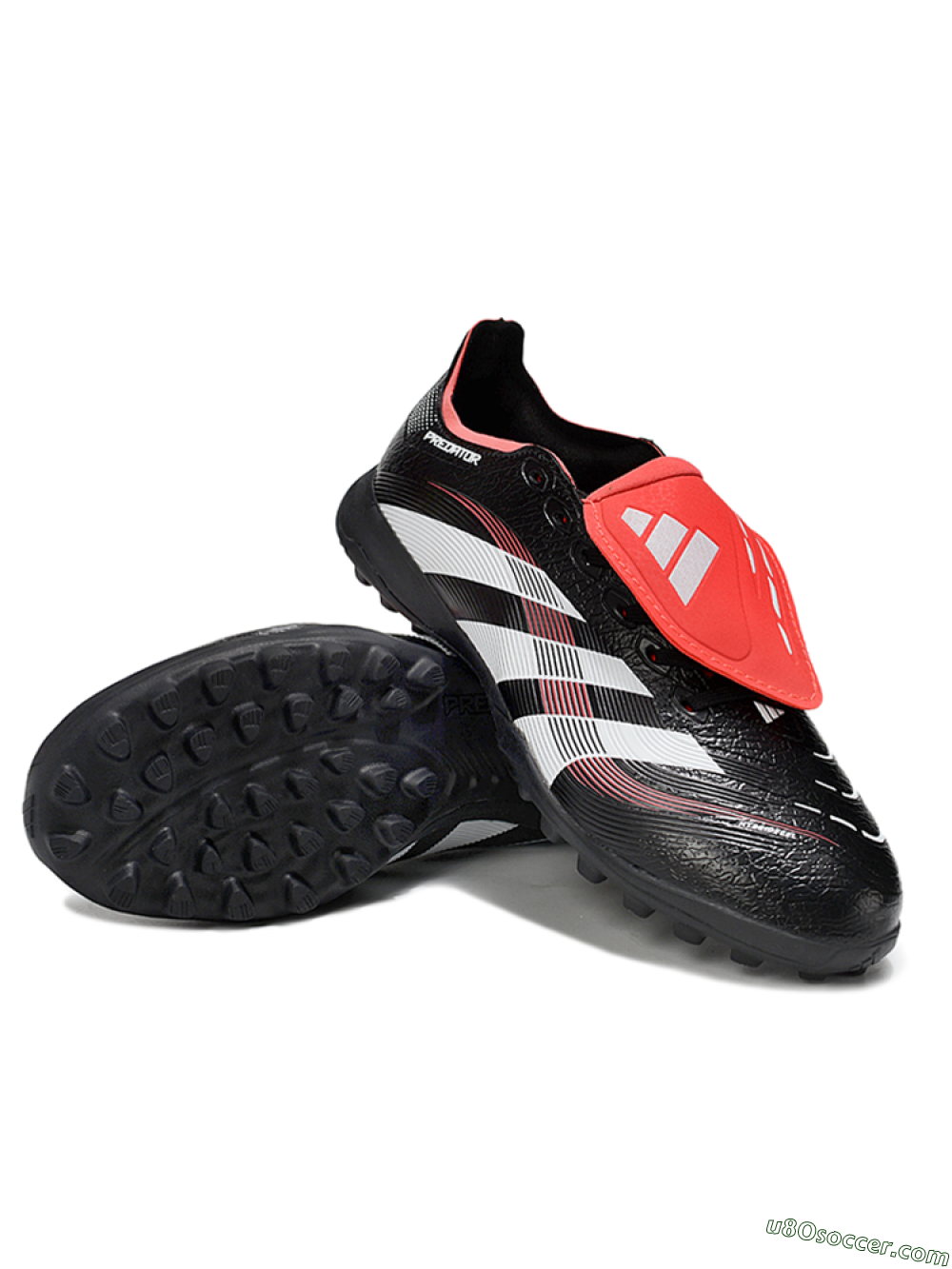 Adidas Predator 25 Elite Foldover Tongue TF Artificial Turf Soccer Shoes - Black/White/Red 3