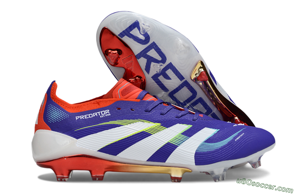 Adidas Predator 25 Elite FG Firm Ground Soccer Cleats - Blue/White/Red 1