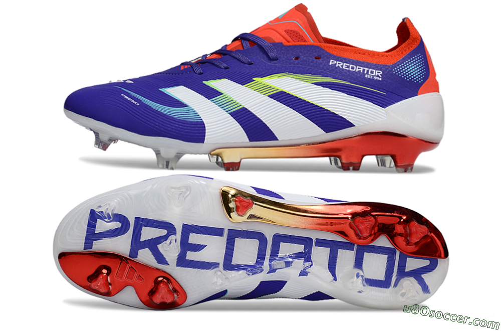Adidas Predator 25 Elite FG Firm Ground Soccer Cleats - Blue/White/Red 0