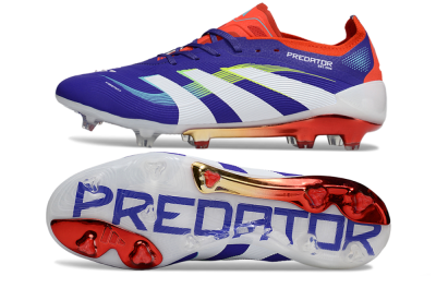 Adidas Predator 25 Elite FG Firm Ground Soccer Cleats - Blue/White/Red