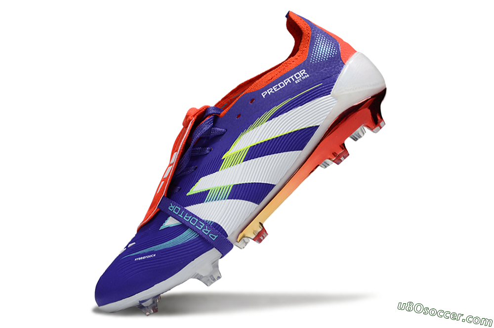 Adidas Predator 25 Elite Foldover Tongue FG Firm Ground Soccer Cleats - Blue/White/Red 4