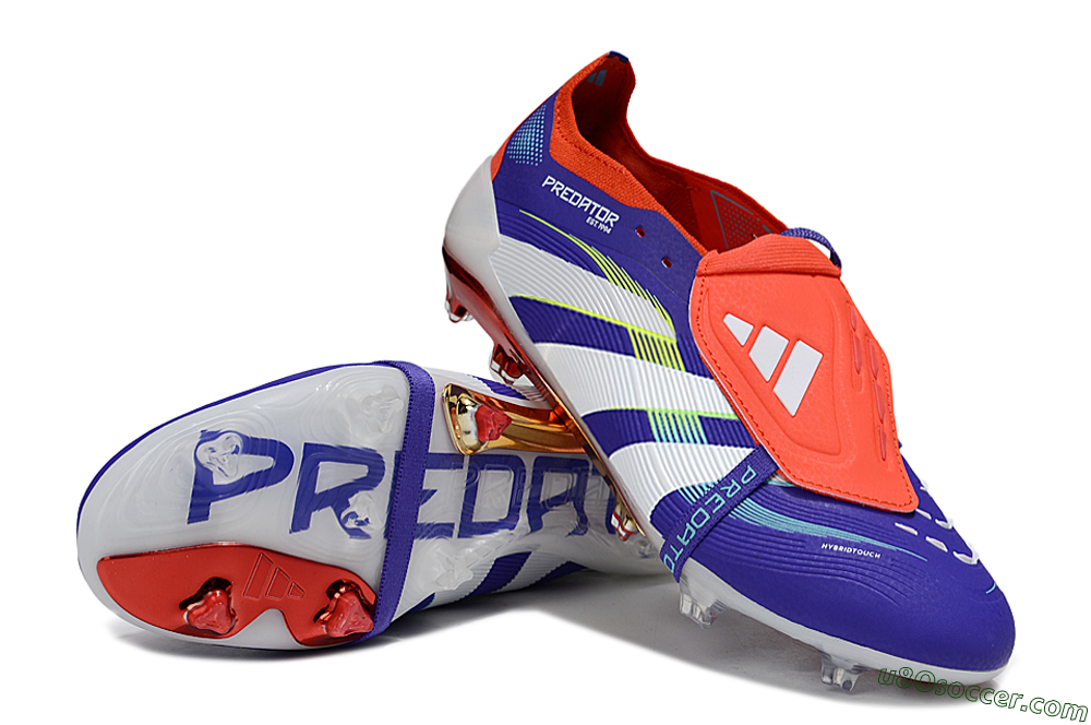Adidas Predator 25 Elite Foldover Tongue FG Firm Ground Soccer Cleats - Blue/White/Red 3